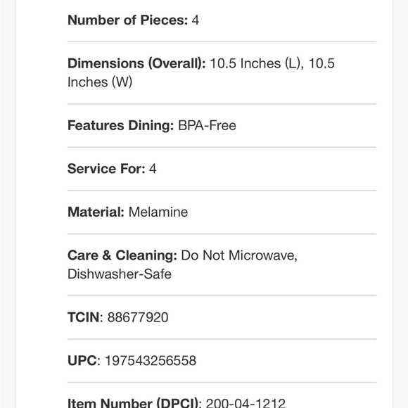 4pc 10.5" Melamine Mixed Pattern Dinner Plate Set - Threshold with Studio McGee - Picture 6 of 6
